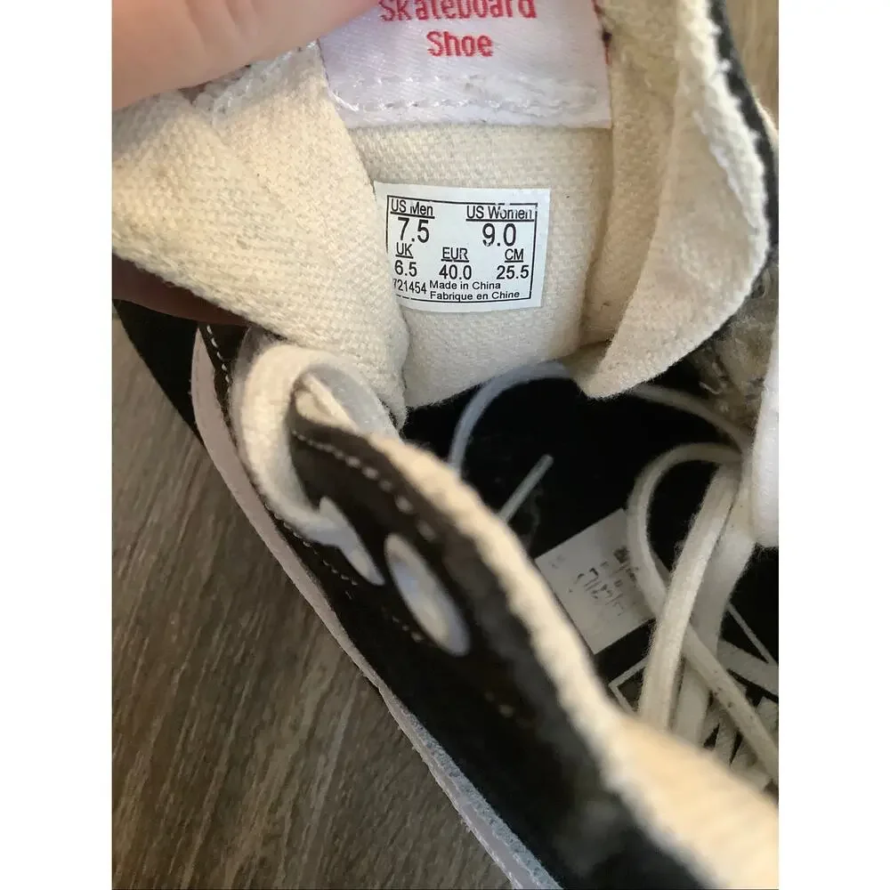 Vans Unisex M7.5 W9 Black White Sk8-Hi Tapered Platform Shoes Streetwear P8-8